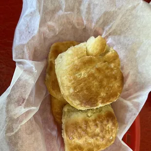 a basket of biscuits