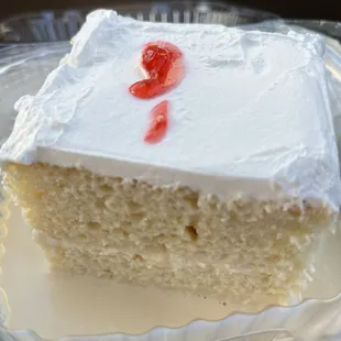 Tres leches slice.