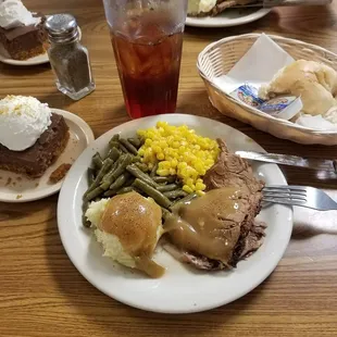 a plate of food and drink