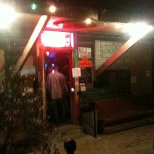 a man entering the door