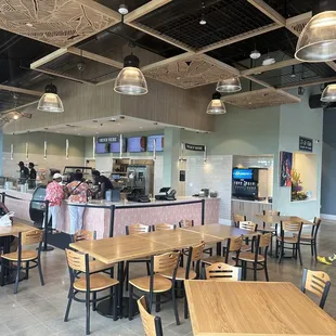 Inside the new building