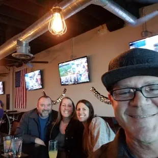 Me and the kids hanging out with Kari  at rubys for New Year's Day Love This Bar