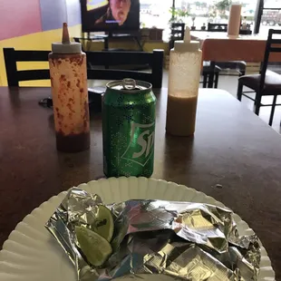 Beef tacos and a good old fashioned canned drink