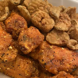  a close up of a meal in a styrofoam container