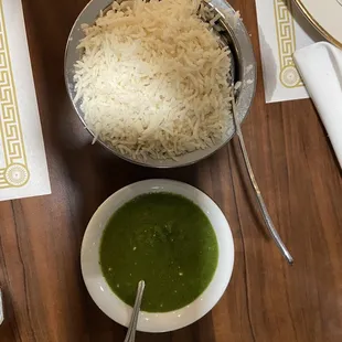 Complimentary Mint Chutney &amp; basmati rice