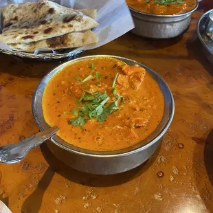 Chicken Tikka Masala a la Carte, Mango Chicken Thali, Garlic Naan