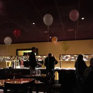 they have cute balloons up for New Years
