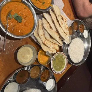 Chicken Tikka Masala Thali and Butter Chicken Thali