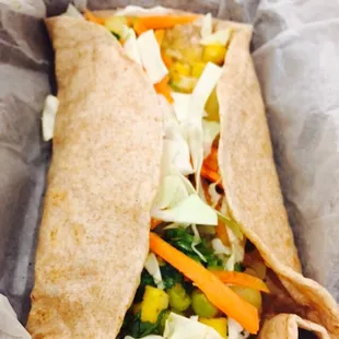 Veggie curry wrap. Terrible.