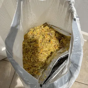 Had to throw chicken biryani in trash. Spiled just 2hrs after pickup.