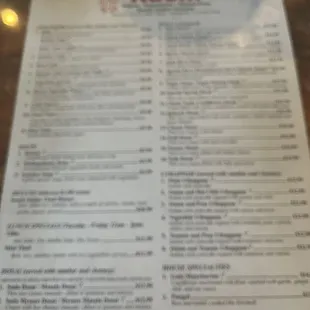 Front of Menu