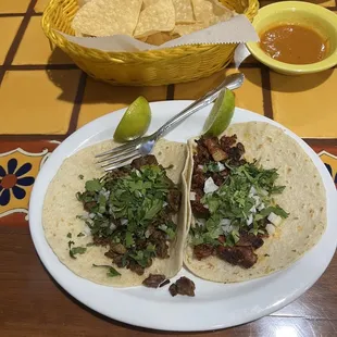 beef fajita taco and pastor taco