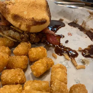 The Smokehouse Burger and Tater Tots