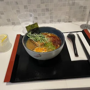 Spicy Tori Miso Ramen with Toki- Hai cocktail