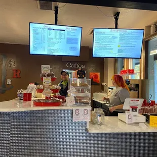 two people at the counter