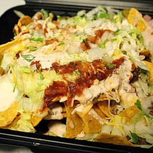 Nachos w/ ground beef. delicious