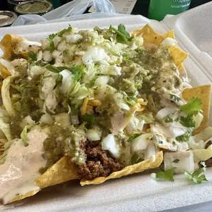 Chorizo Nachos with medium salsa