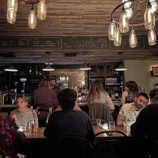 Communal tables, 2-tops, 4-tops, bar stools