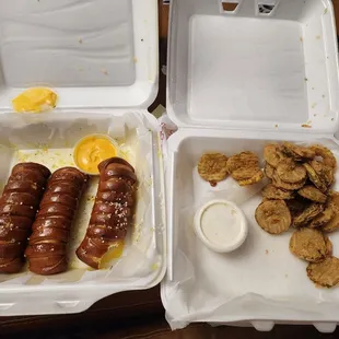 Pretzels and fried pickles