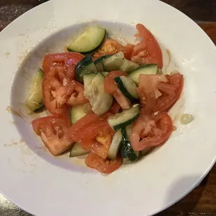 Cucumber and tomato salad. Meh.