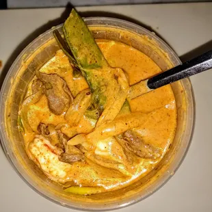 Massaman Curry beef and shrimp.