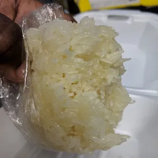 Under cooked sticky rice