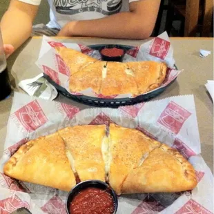 No optical illusion. The calzone is that big