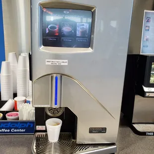 Complimentary coffee! Fancy types too with lattes and espresso!
