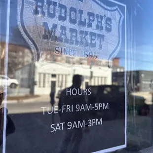 a sign in the window