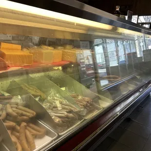 a display of sausages