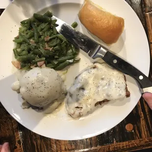 Sunday menu chicken fried steak.