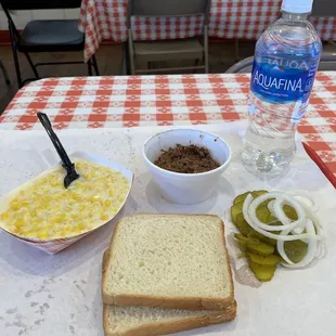 Chopped Beef, Cream Corn, Condiments - They don't have jalapeño's :-(