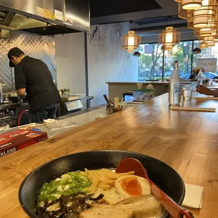 Inside the restaurant (tonkotsu ramen)