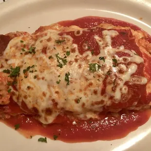 a plate of lasagna