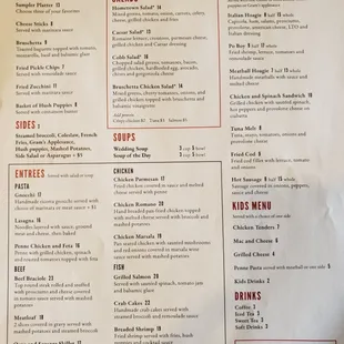 Our menu