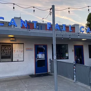 the front of the restaurant