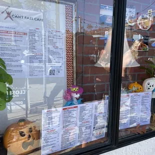 Another menu in the front window.