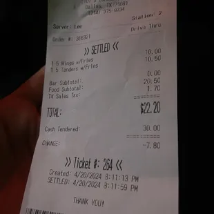 My receipt