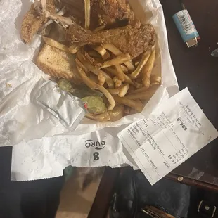 The 2 legs that were tuck under those dehydrated fries!!!