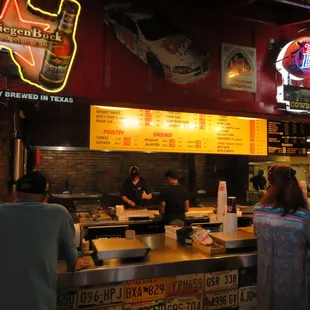 shows customers at the counter