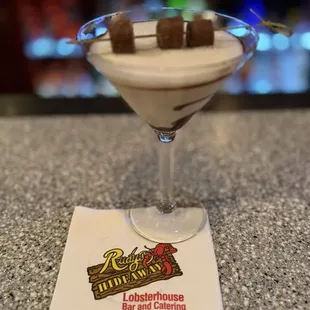 A fancy holiday drink (posting this late).  It was delicious!