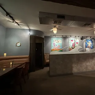 interior, sushi and sashimi