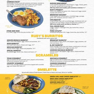 Rudy&apos;s Little Hideaway Breakfast Menu.