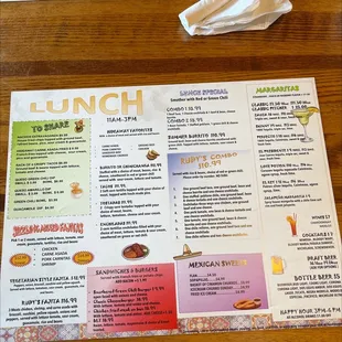 the menu