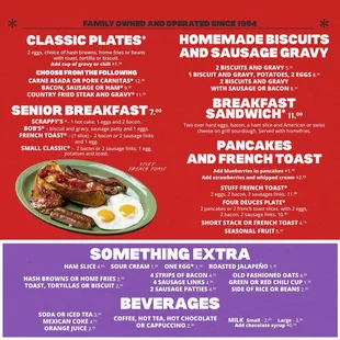 Rudy&apos;s Little Hideaway Breakfast Menu.