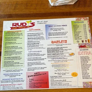 menu