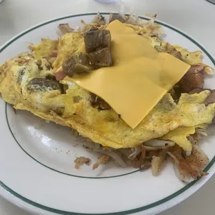 Meat Lovers Scramble w/American Cheese