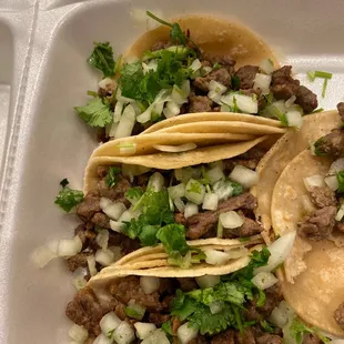 Sorry ate some before picture lol. Carne asada street tacos. So good!!