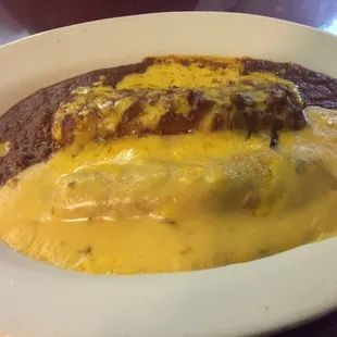 Beef enchilada and cheese soft taco