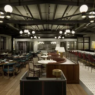 interior, sushi and sashimi